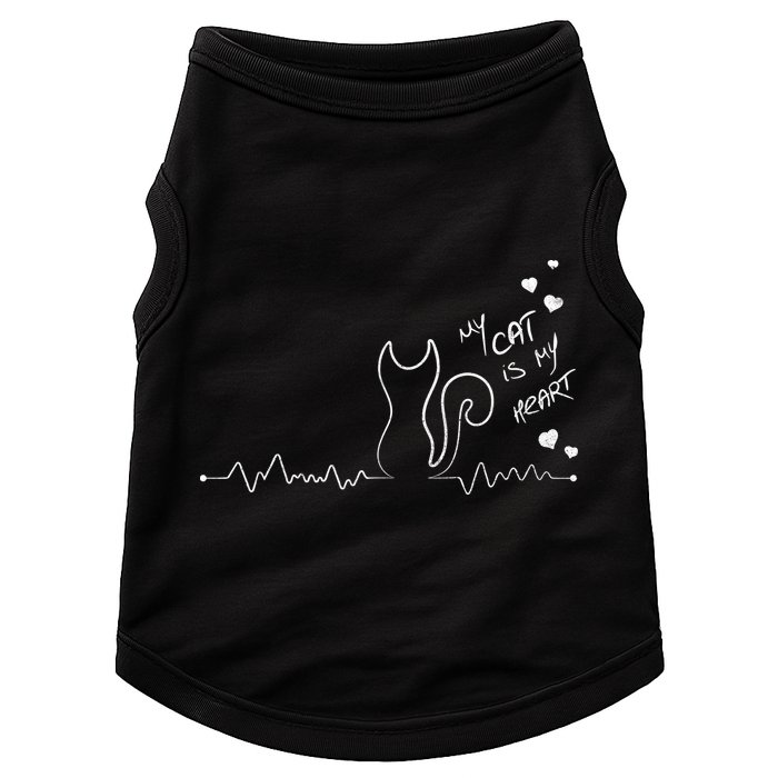 My Cat Is My heart Pulse Doggie Tank