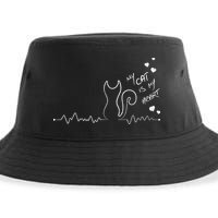 My Cat Is My heart Pulse Sustainable Bucket Hat