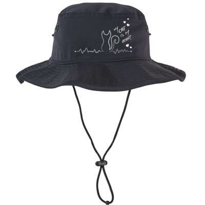 My Cat Is My heart Pulse Bucket Hat