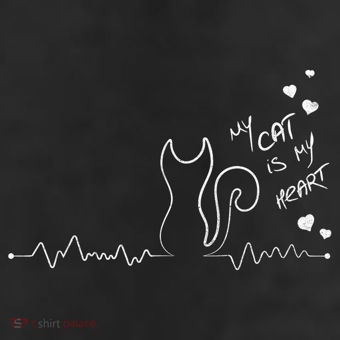 My Cat Is My heart Pulse 11oz C Handle Ceramic Mug