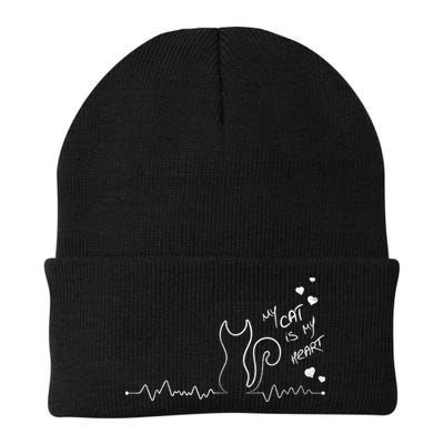 My Cat Is My heart Pulse Beanie