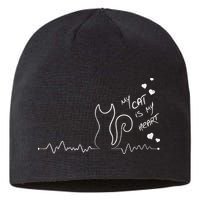 My Cat Is My heart Pulse Sustainable Beanie
