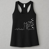 My Cat Is My heart Pulse Womens Tank Top