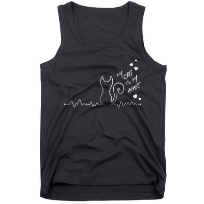 My Cat Is My heart Pulse Tank Top