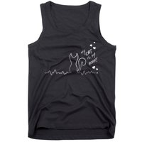 My Cat Is My heart Pulse Tank Top