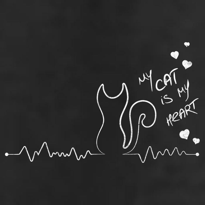My Cat Is My heart Pulse Golf Towel