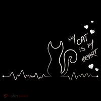 My Cat Is My heart Pulse Zip Tote Bag