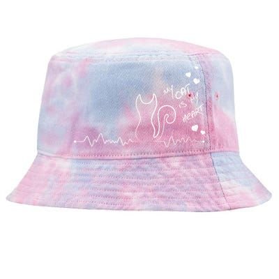 My Cat Is My heart Pulse Tie-Dyed Bucket Hat