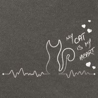 My Cat Is My heart Pulse Cotton Canvas Backpack