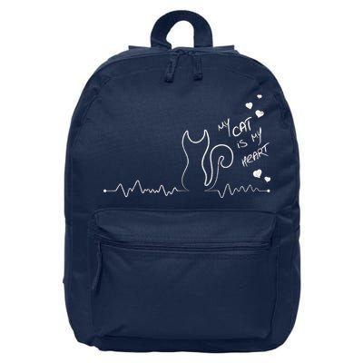 My Cat Is My heart Pulse 16 in Basic Backpack