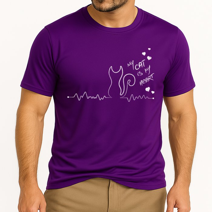 My Cat Is My heart Pulse Performance Shirt
