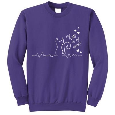My Cat Is My heart Pulse Sweatshirt