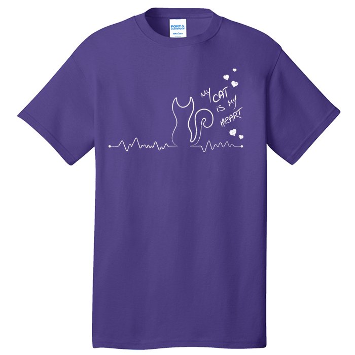 My Cat Is My heart Pulse Tall T-Shirt