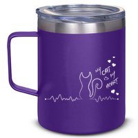 My Cat Is My heart Pulse 12oz Stainless Steel Coffee Mug