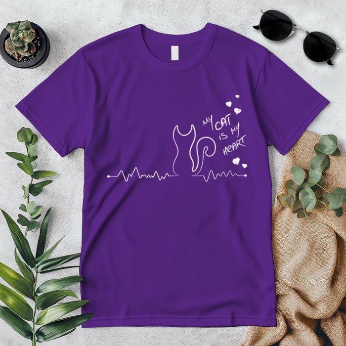 My Cat Is My heart Pulse Premium T-Shirt