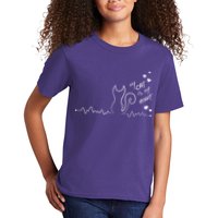 My Cat Is My heart Pulse Kids T-Shirt
