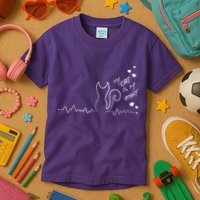 My Cat Is My heart Pulse Kids T-Shirt