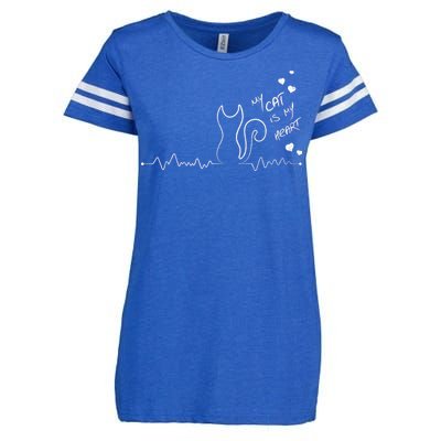 My Cat Is My heart Pulse Enza Ladies Jersey Football T-Shirt