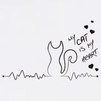My Cat Is My heart Pulse Garment-Dyed Sweatshirt