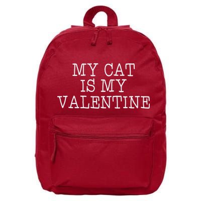 My Cat Is My Valentine 16 in Basic Backpack