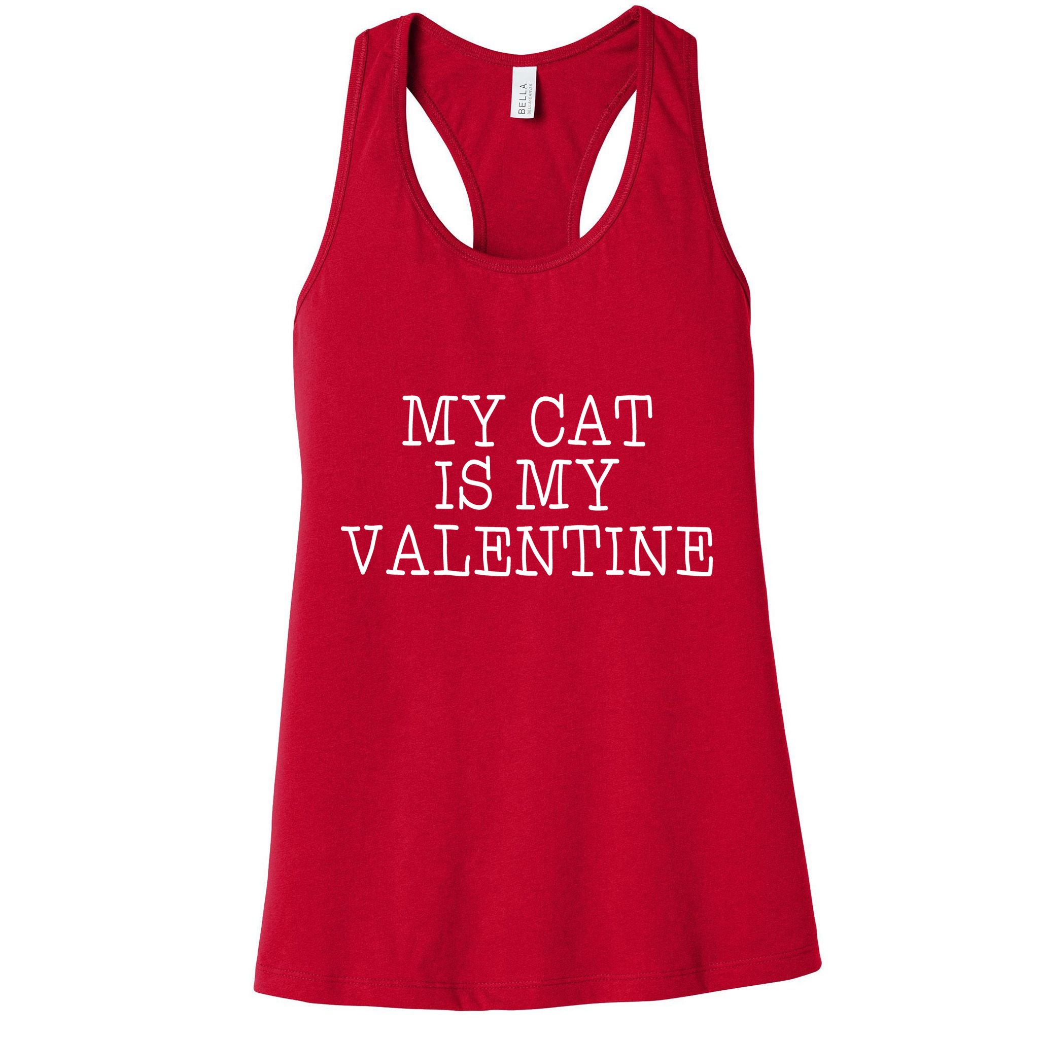 My Cat Is My Valentine Womens Tank Top