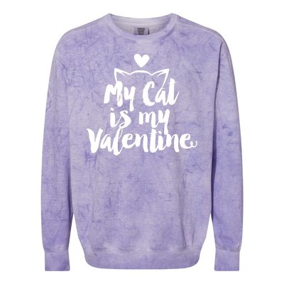 My Cat Is My Valentine Funny Cute Colorblast Crewneck Sweatshirt