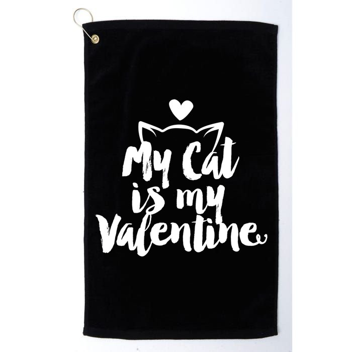 My Cat Is My Valentine Funny Cute Golf Towel