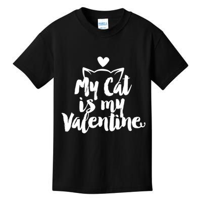 My Cat Is My Valentine Funny Cute Kids T-Shirt