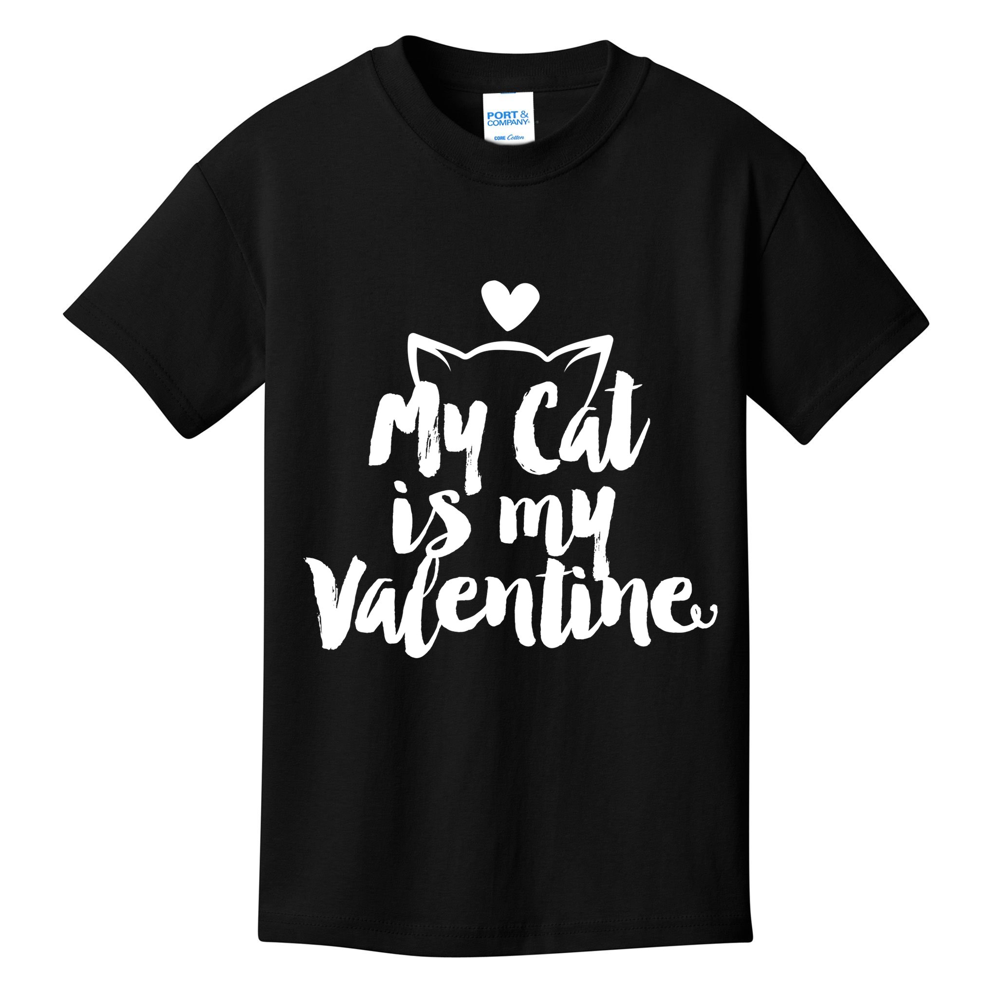 My Cat Is My Valentine Funny Cute Kids T-Shirt