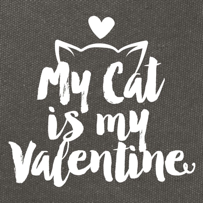 My Cat Is My Valentine Funny Cute Cotton Canvas Backpack