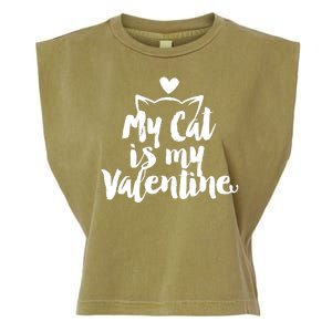 My Cat Is My Valentine Funny Cute Garment-Dyed Women's Muscle Tee