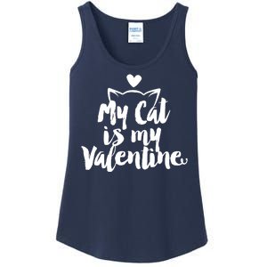 My Cat Is My Valentine Funny Cute Ladies Essential Tank