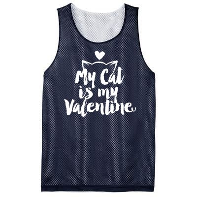 My Cat Is My Valentine Funny Cute Mesh Reversible Basketball Jersey Tank