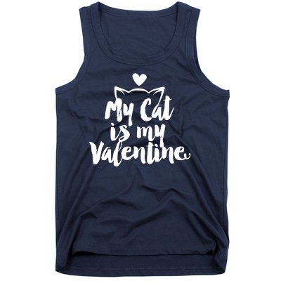 My Cat Is My Valentine Funny Cute Tank Top