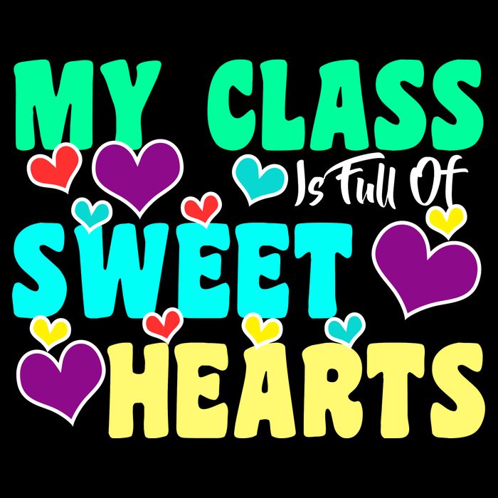My Class Is Full Of Sweet Hearts Drawstring Bag