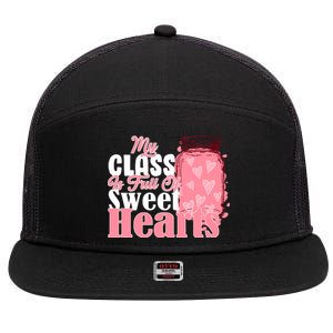 My Class Is Full Of Sweet Hearts Valentine's Day 7 Panel Mesh Trucker Snapback Hat