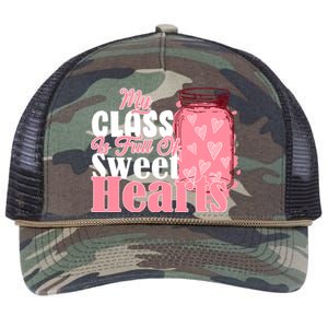 My Class Is Full Of Sweet Hearts Valentine's Day Retro Rope Trucker Hat Cap