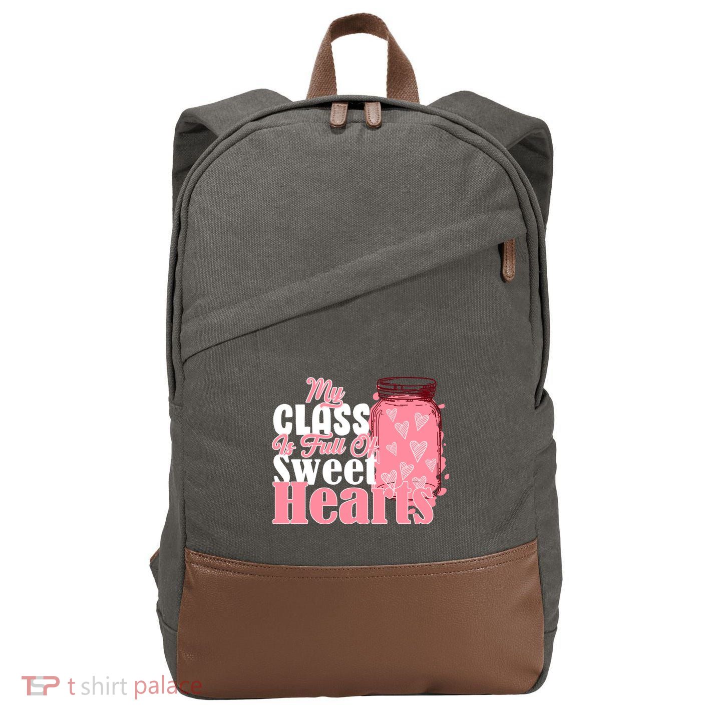 My Class Is Full Of Sweet Hearts Valentine's Day Cotton Canvas Backpack