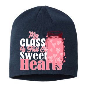 My Class Is Full Of Sweet Hearts Valentine's Day Sustainable Beanie