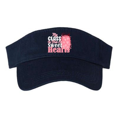 My Class Is Full Of Sweet Hearts Valentine's Day Valucap Bio-Washed Visor