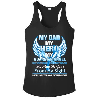 My Dad Hero Guardian Angel Never Gone From My Heart Ladies PosiCharge Competitor Racerback Tank