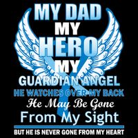 My Dad Hero Guardian Angel Never Gone From My Heart Women's Knotted Racerback Tank