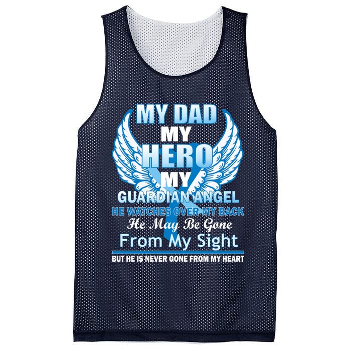My Dad Hero Guardian Angel Never Gone From My Heart Mesh Reversible Basketball Jersey Tank