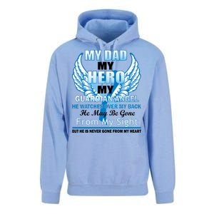 My Dad Hero Guardian Angel Never Gone From My Heart Unisex Surf Hoodie