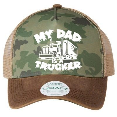 My Dad Is A Trucker Cute Legacy Tie Dye Trucker Hat