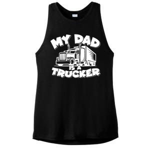 My Dad Is A Trucker Cute Ladies PosiCharge Tri-Blend Wicking Tank