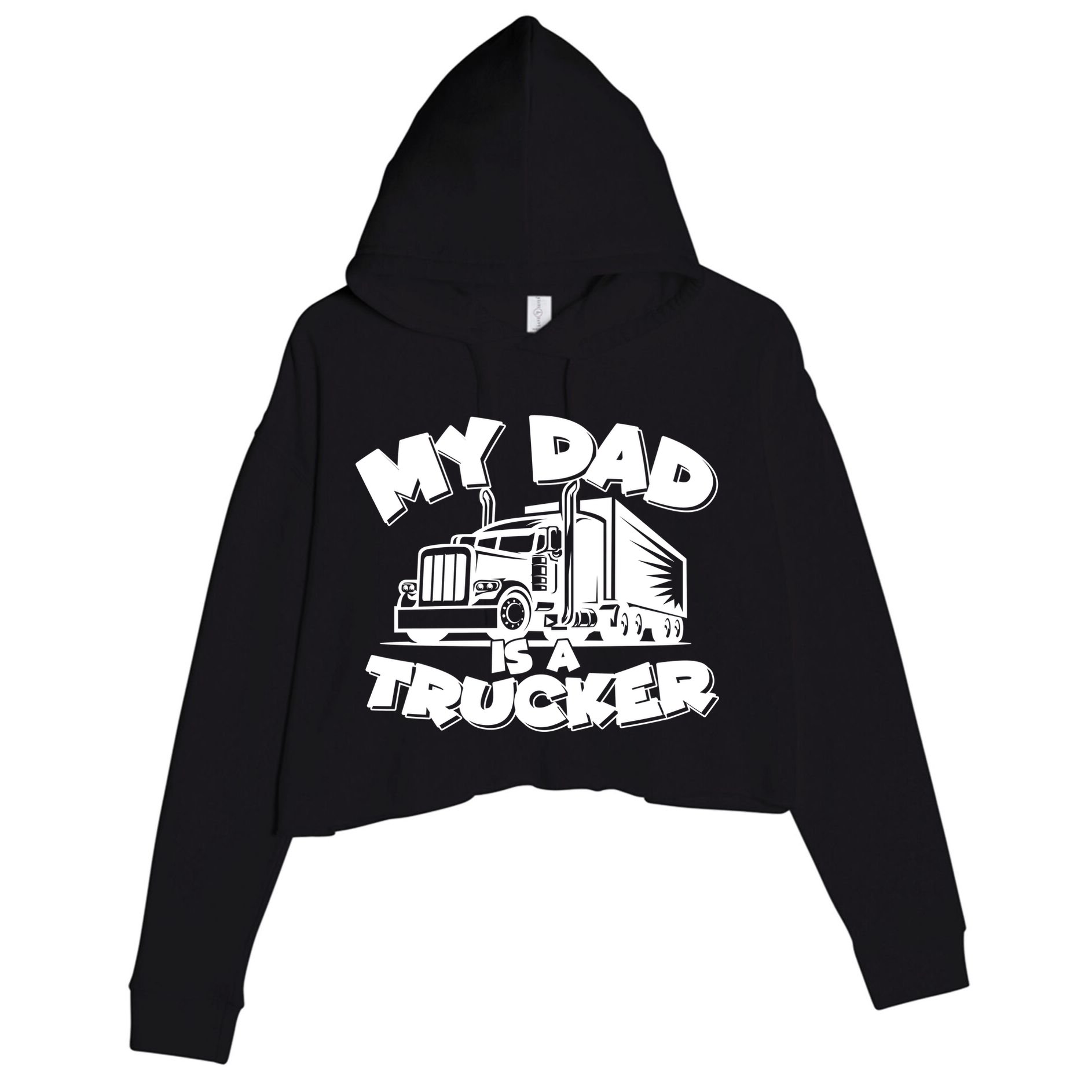 My Dad Is A Trucker Cute Crop Fleece Hoodie