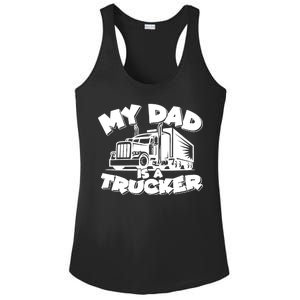 My Dad Is A Trucker Cute Ladies PosiCharge Competitor Racerback Tank