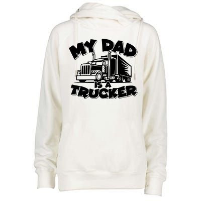 My Dad Is A Trucker Cute Womens Funnel Neck Pullover Hood