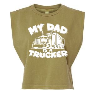 My Dad Is A Trucker Cute Garment-Dyed Women's Muscle Tee